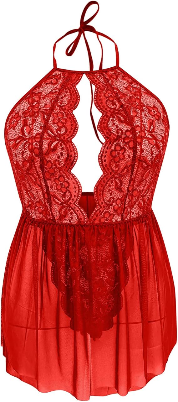 EroHot Eleganse Plus Сорочка кружевная "Sirena" красная