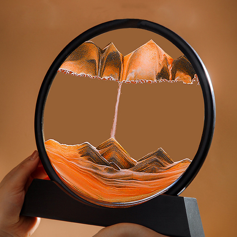 3D Антистресс - динамическая картина "Зыбучие пески", оранжевые 25 см