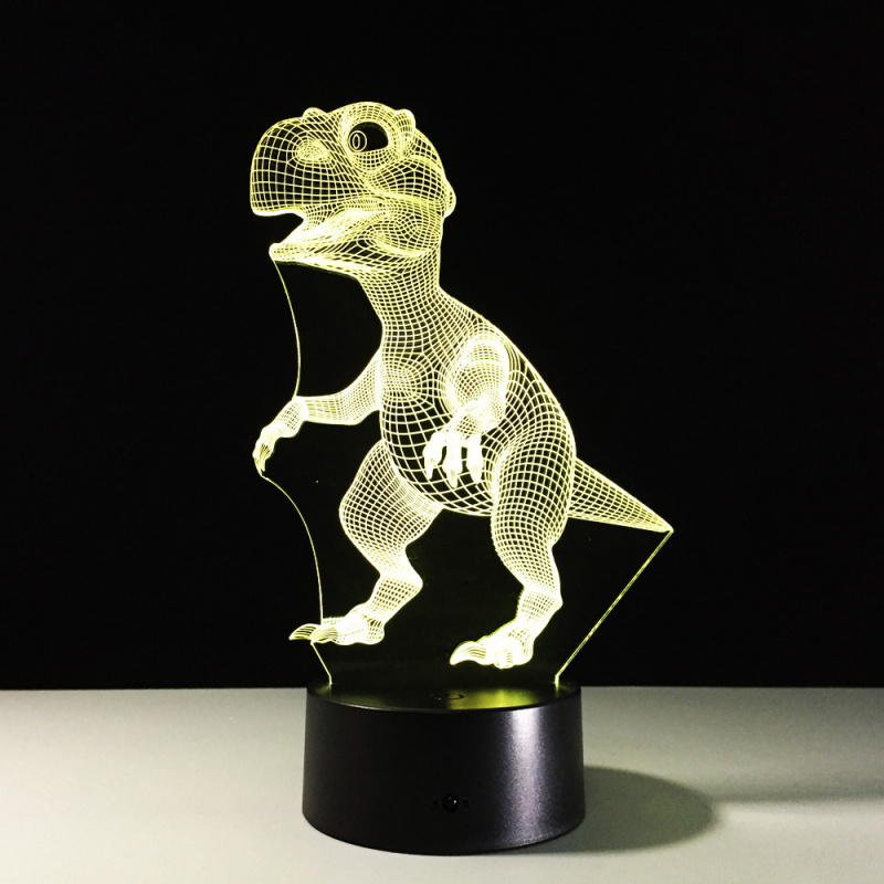 3D светильник многоцветный "Динозавр", от USB