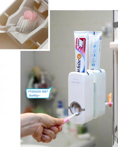 Подставка для зубных щеток с выжимателем для зубной пасты