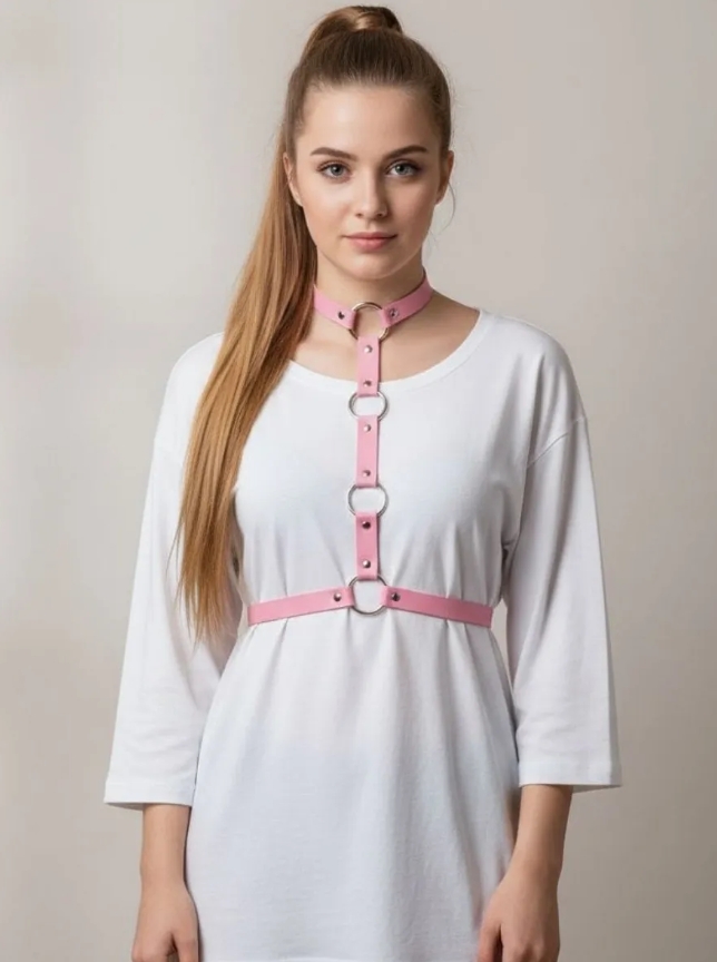 Портупея "Чокер" ("Choker") розовая