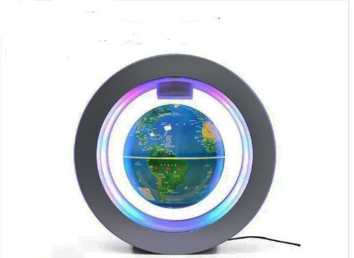 Глобус с левитацией в круге с подсветкой