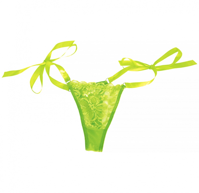 Трусики женские кружевные на завязках "Miloviss Panties Green" зеленые