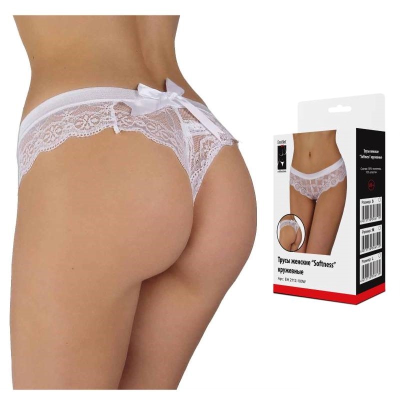 Трусы женские "Softness" кружевные белые Трусы женские "Softness" кружевные белые