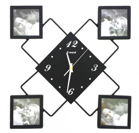 Часы с фоторамками на 4 фото