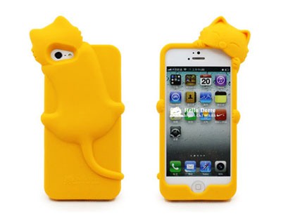 Бампер защитный для iPhone 4/4s "Кошка", силиконовый