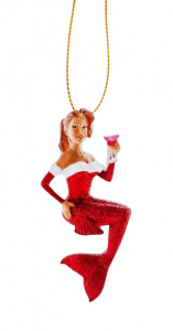 Подвеска на елку "Русалочка с бокалом"