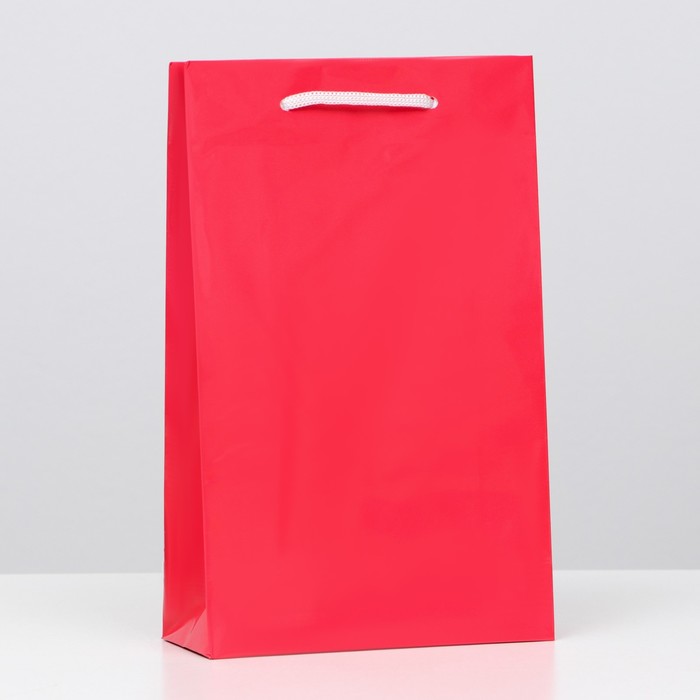 Пакет подарочный красный, 16*26 см