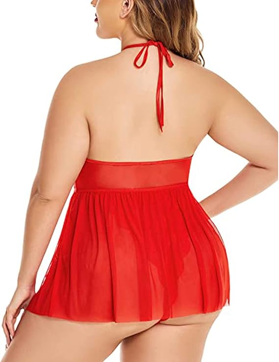 EroHot Eleganse Plus Сорочка кружевная "Sirena" красная