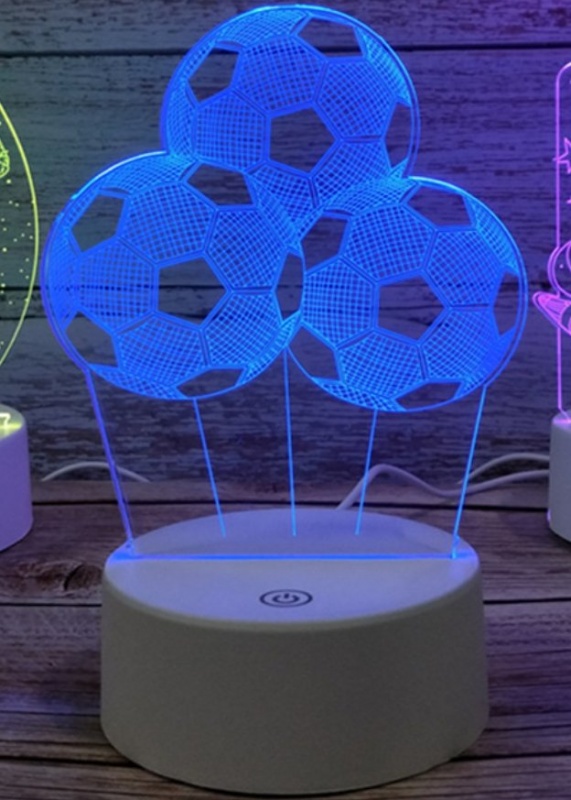 3D светильник многоцветный "Футбол"  от USB
