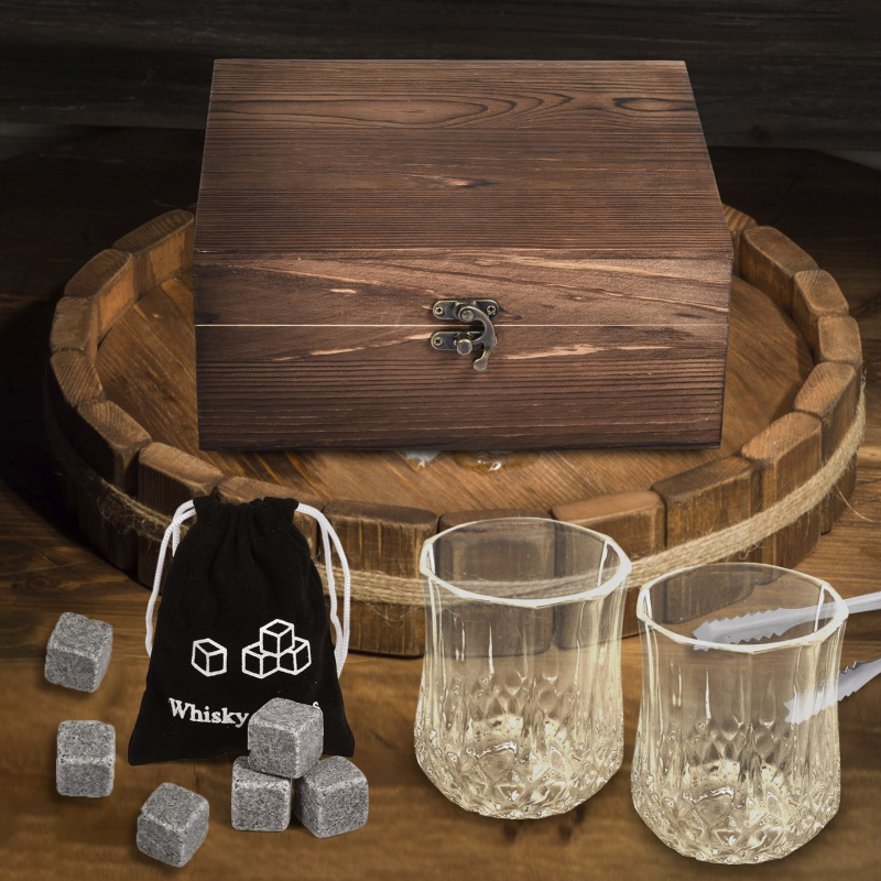 Набор для виски в подарочной деревянной коробке