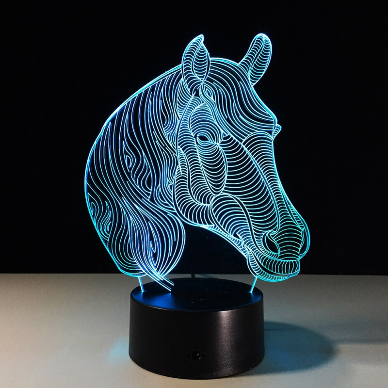 3D светильник многоцветный "Скакун", от USB