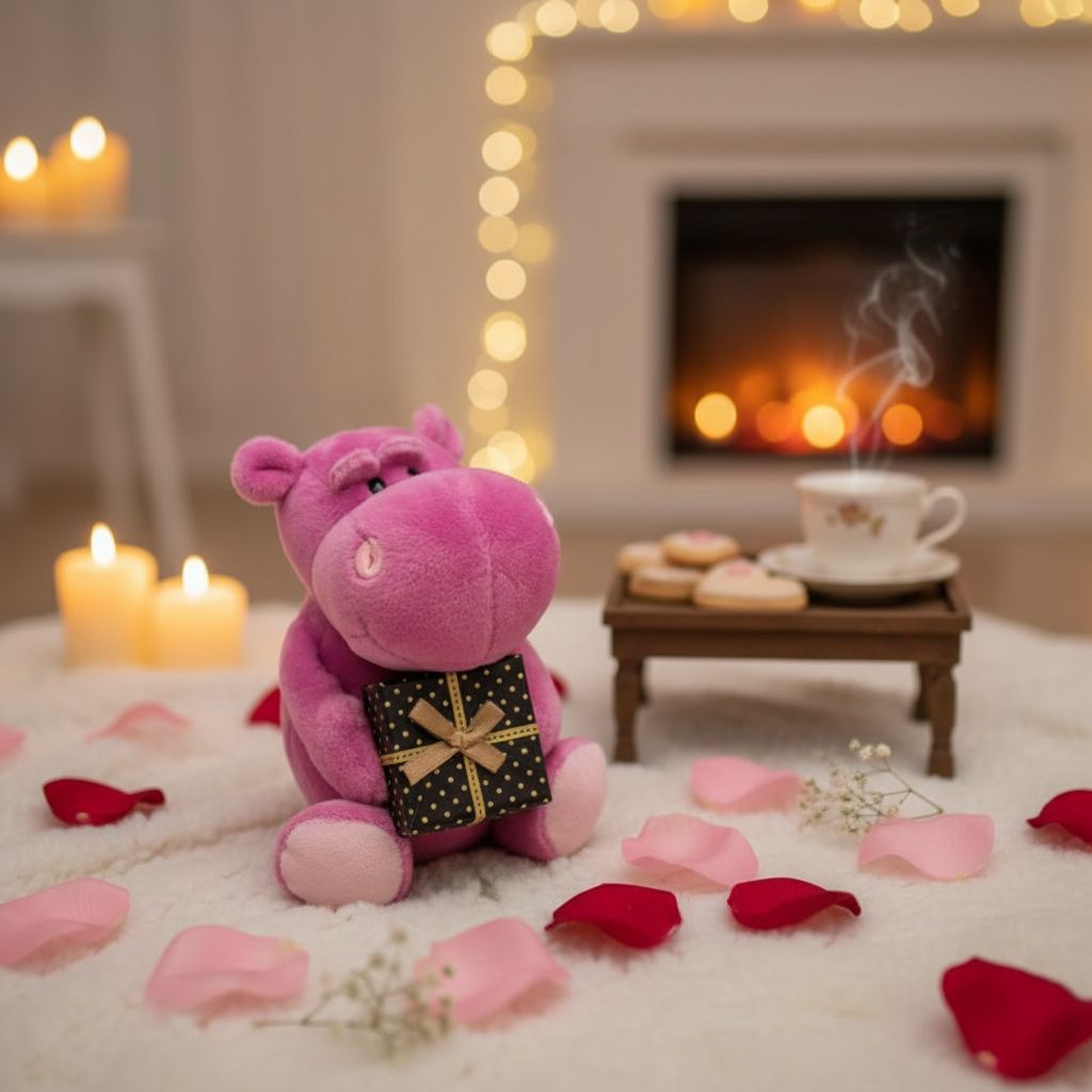 Мягкая игрушка "Бегемотик-милашка" с подарочной коробочкой