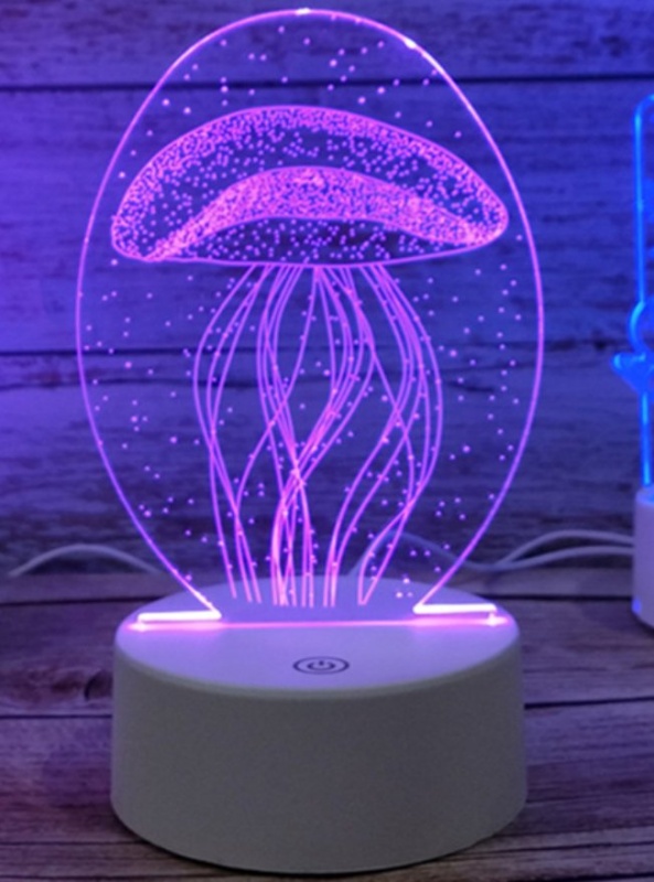 3D светильник многоцветный "Медуза", от USB