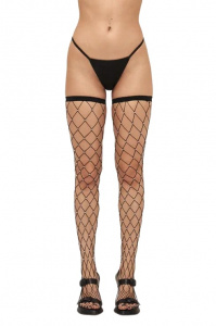 EroHot Crystal Чулки сетка CH-835 со стразами черные