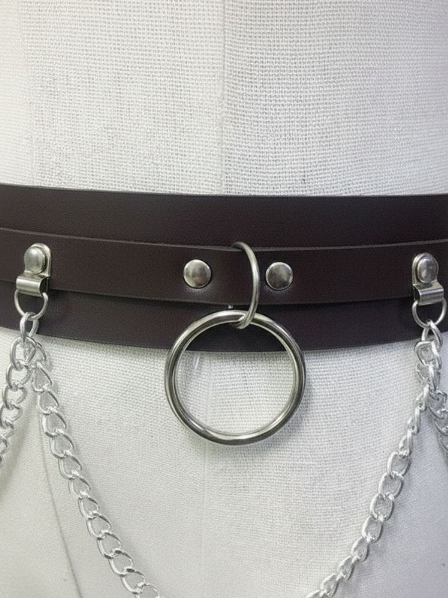 Портупея-пояс с цепочками и кольцами