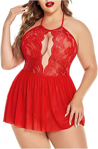 EroHot Eleganse Plus Сорочка кружевная "Sirena" красная