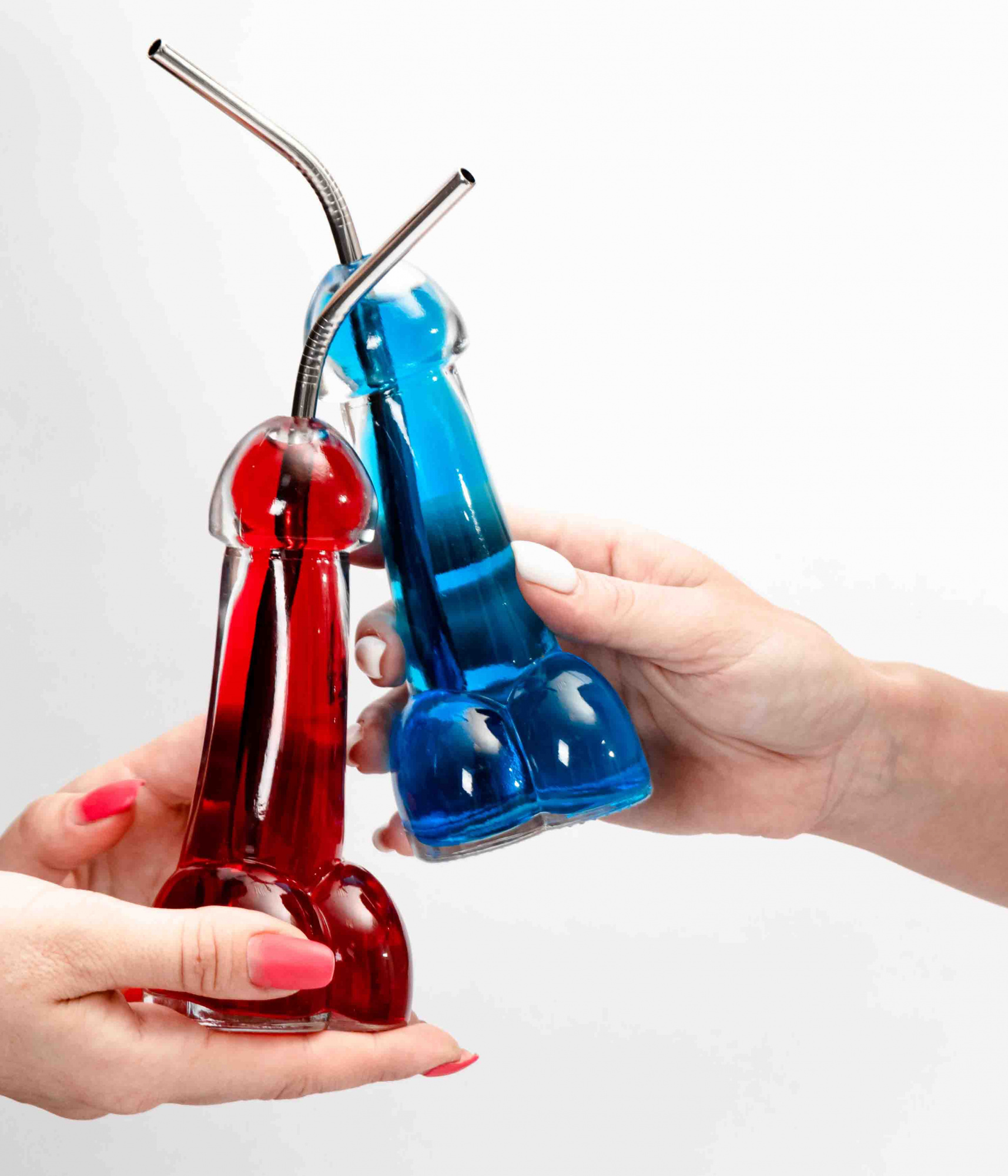 Бокал для коктейлей с воронкой и трубочкой 110 мл, 2 шт